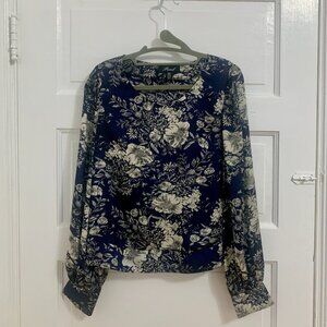 Forel Women's Floral Print Lantern Sleeve Blouse
